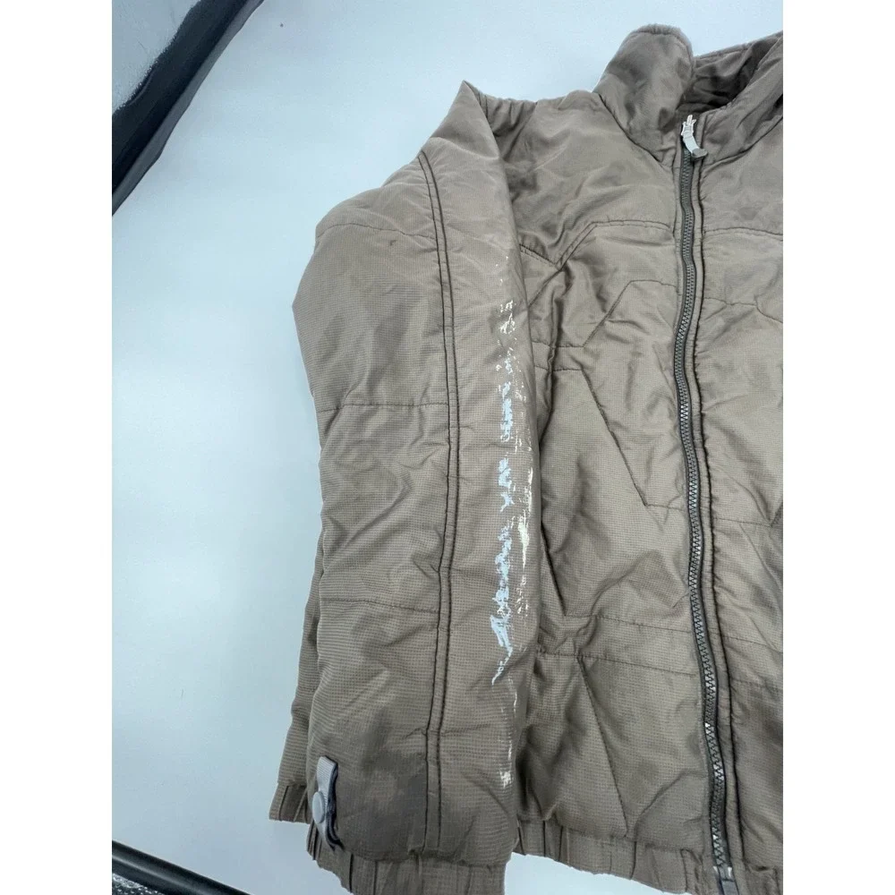 The North Face Prodigy Windbreaker Jacket Mens Medium Brown Micro Check Full Zip